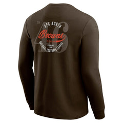 Cleveland Browns Darius Rucker Collection Washed Waffle-Knit Long Sleeve T-Shirt Brown