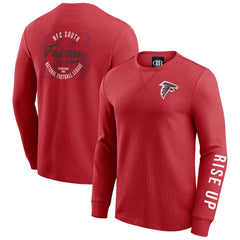 Atlanta Falcons Darius Rucker Collection Washed Waffle-Knit Long Sleeve T-Shirt Red