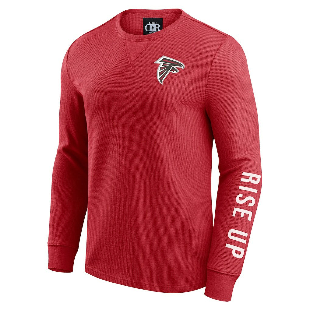 Atlanta Falcons Darius Rucker Collection Washed Waffle-Knit Long Sleeve T-Shirt Red