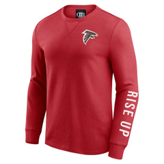 Atlanta Falcons Darius Rucker Collection Washed Waffle-Knit Long Sleeve T-Shirt Red