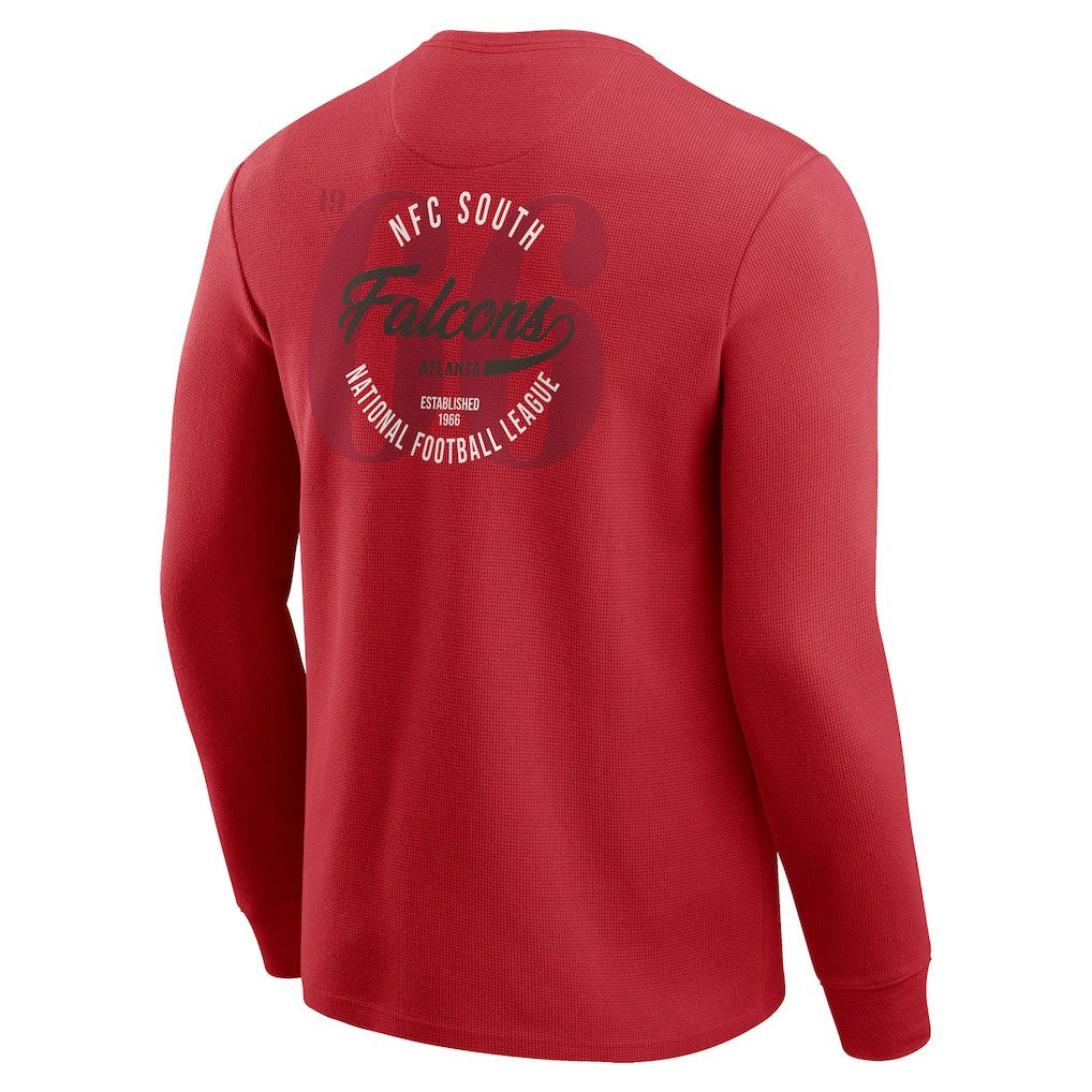Atlanta Falcons Darius Rucker Collection Washed Waffle-Knit Long Sleeve T-Shirt Red