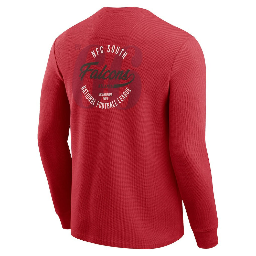 Atlanta Falcons Darius Rucker Collection Washed Waffle-Knit Long Sleeve T-Shirt Red