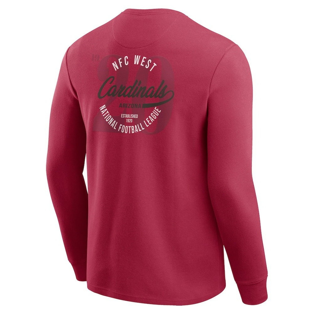 Arizona Cardinals Darius Rucker Collection Washed Waffle-Knit Long Sleeve T-Shirt Red