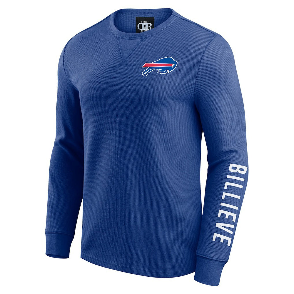 Buffalo Bills Darius Rucker Collection Washed Waffle-Knit Long Sleeve T-Shirt Royal
