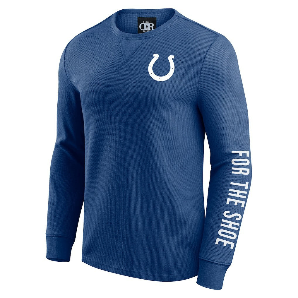 Indianapolis Colts Darius Rucker Collection Washed Waffle-Knit Long Sleeve T-Shirt Royal