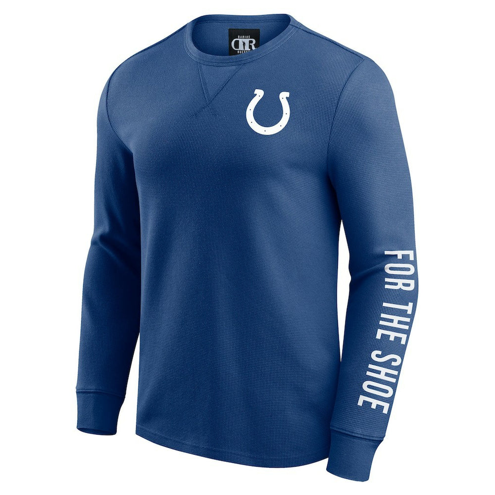 Indianapolis Colts Darius Rucker Collection Washed Waffle-Knit Long Sleeve T-Shirt Royal