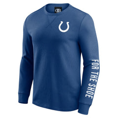Indianapolis Colts Darius Rucker Collection Washed Waffle-Knit Long Sleeve T-Shirt Royal