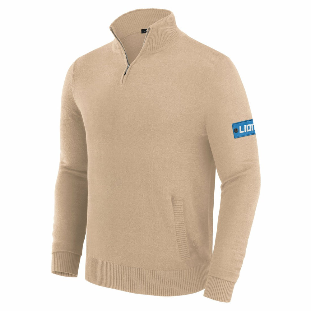Detroit Lions J. Palmer Franchise Quarter-Zip Sweater Tan