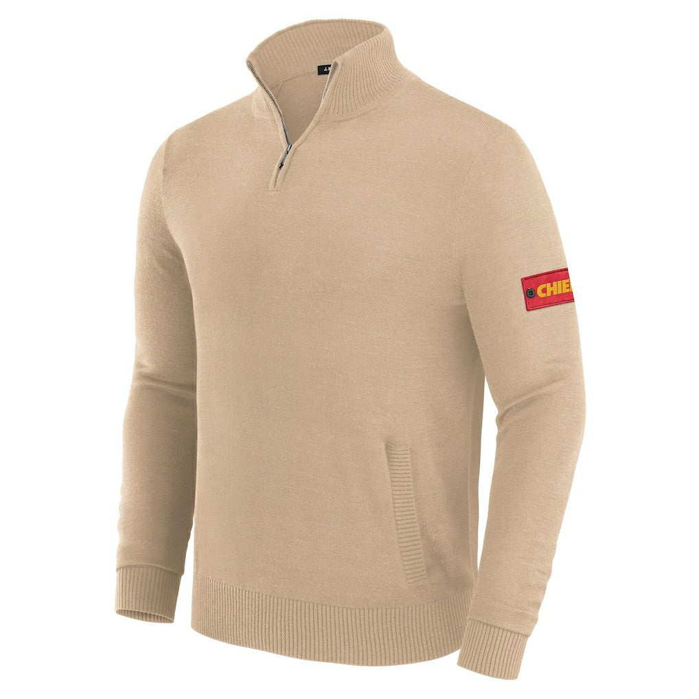 Kansas City Chiefs J. Palmer Franchise Quarter-Zip Sweater Tan