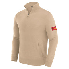 Kansas City Chiefs J. Palmer Franchise Quarter-Zip Sweater Tan