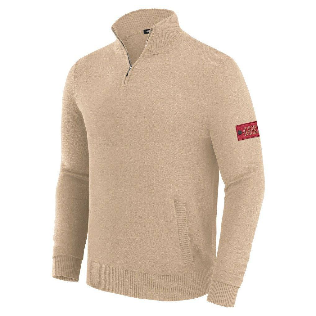 San Francisco 49ers J. Palmer Franchise Quarter-Zip Sweater Tan