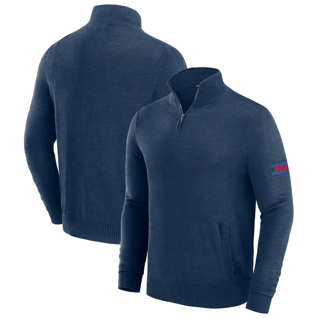 Buffalo Bills J. Palmer Franchise Quarter-Zip Sweater Navy