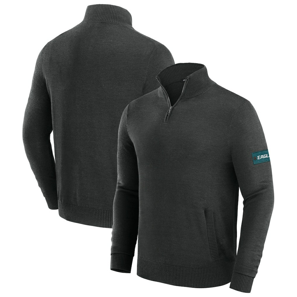 Philadelphia Eagles J. Palmer Franchise Quarter-Zip Sweater Black