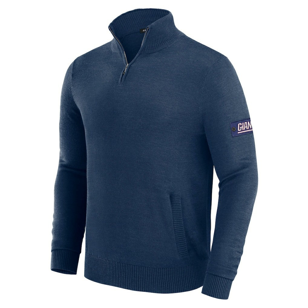 New York Giants J. Palmer Franchise Quarter-Zip Sweater Navy