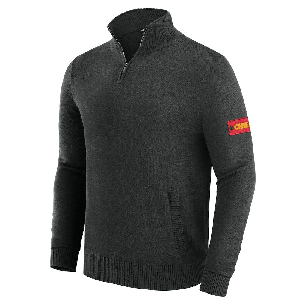 Kansas City Chiefs J. Palmer Franchise Quarter-Zip Sweater Black