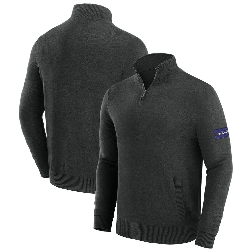 Baltimore Ravens J. Palmer Franchise Quarter-Zip Sweater Black
