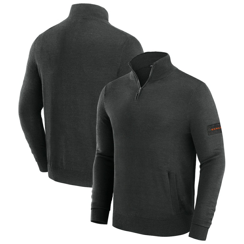 Cincinnati Bengals J. Palmer Franchise Quarter-Zip Sweater Black
