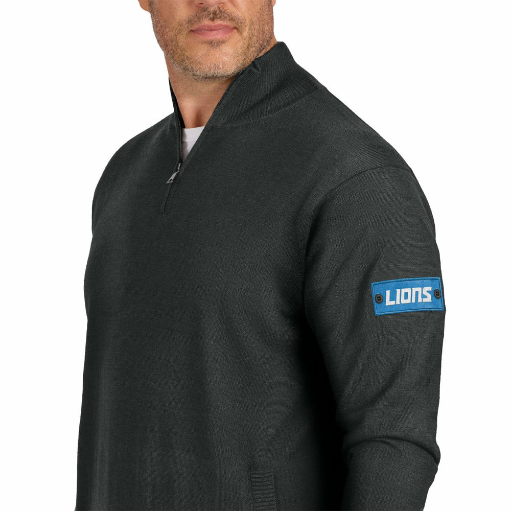 Detroit Lions J. Palmer Franchise Quarter-Zip Sweater Black