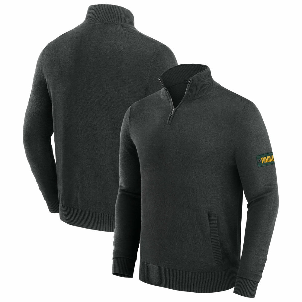 Green Bay Packers J. Palmer Franchise Quarter-Zip Sweater Black