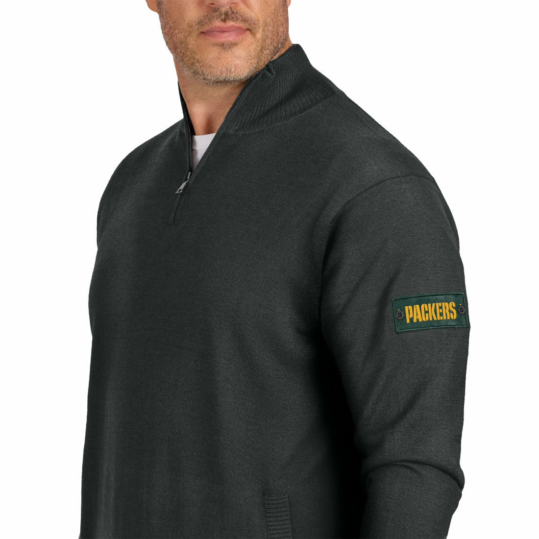 Green Bay Packers J. Palmer Franchise Quarter-Zip Sweater Black