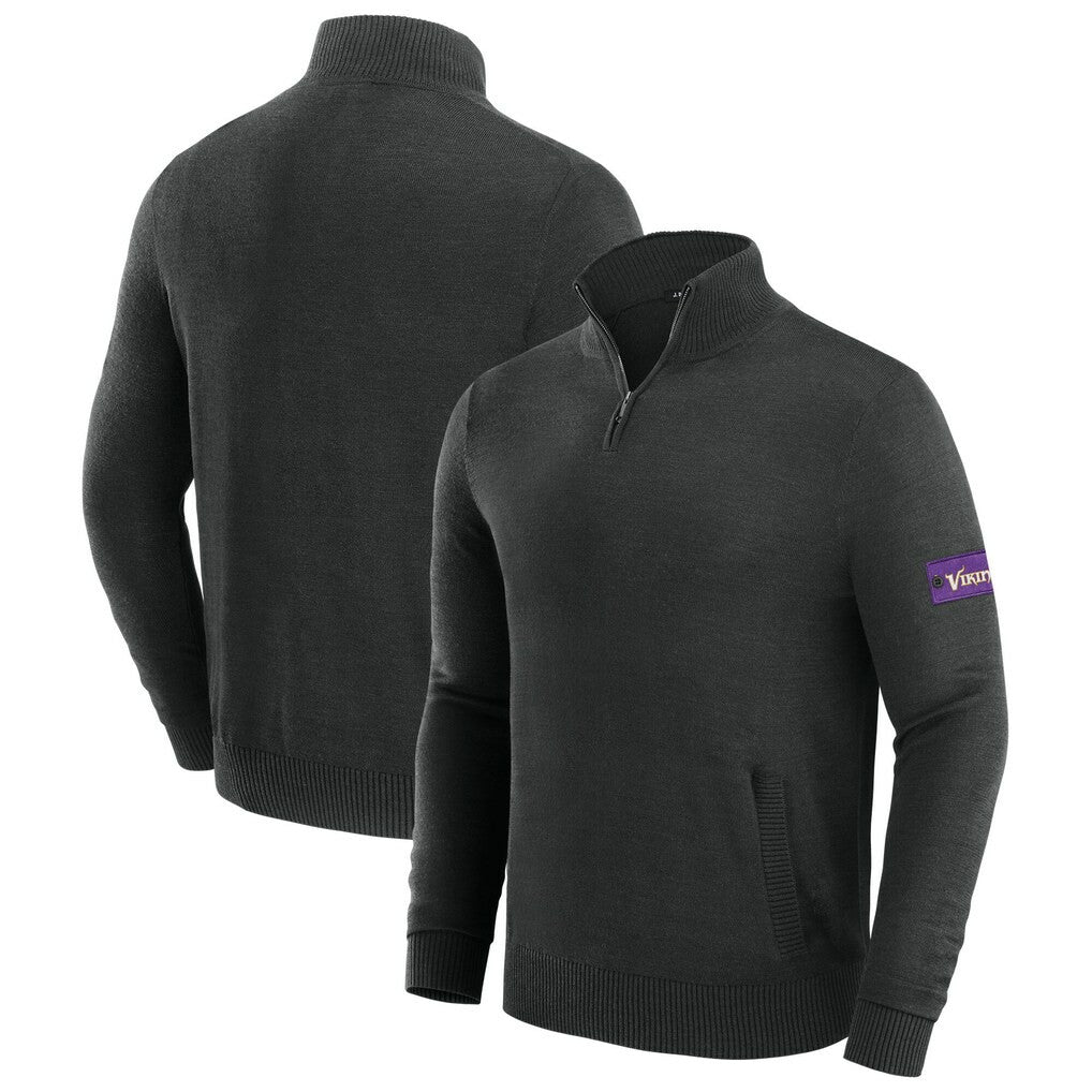 Minnesota Vikings J. Palmer Franchise Quarter-Zip Sweater Black