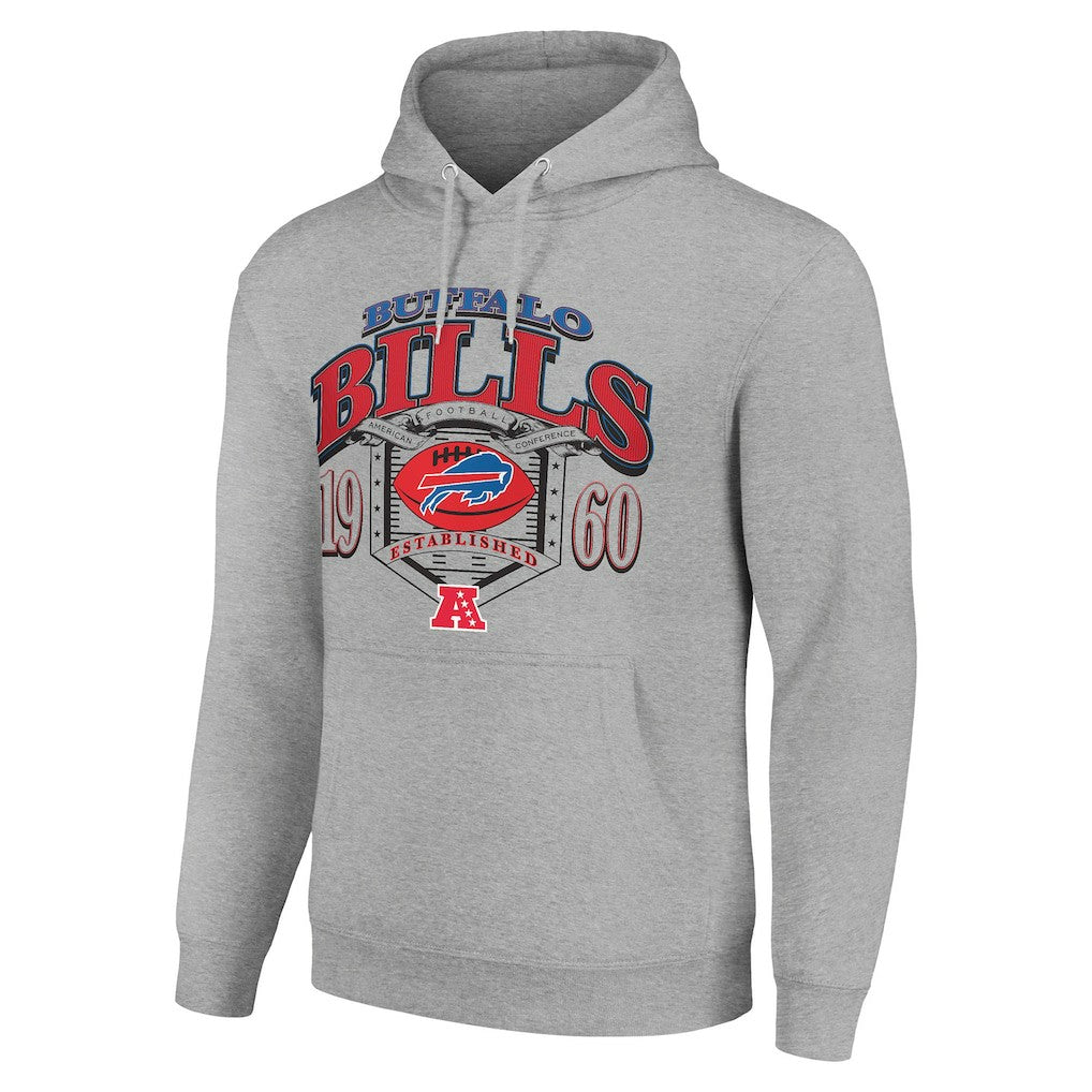 Buffalo Bills Starter 80s Retro Pullover Hoodie Heather Gray