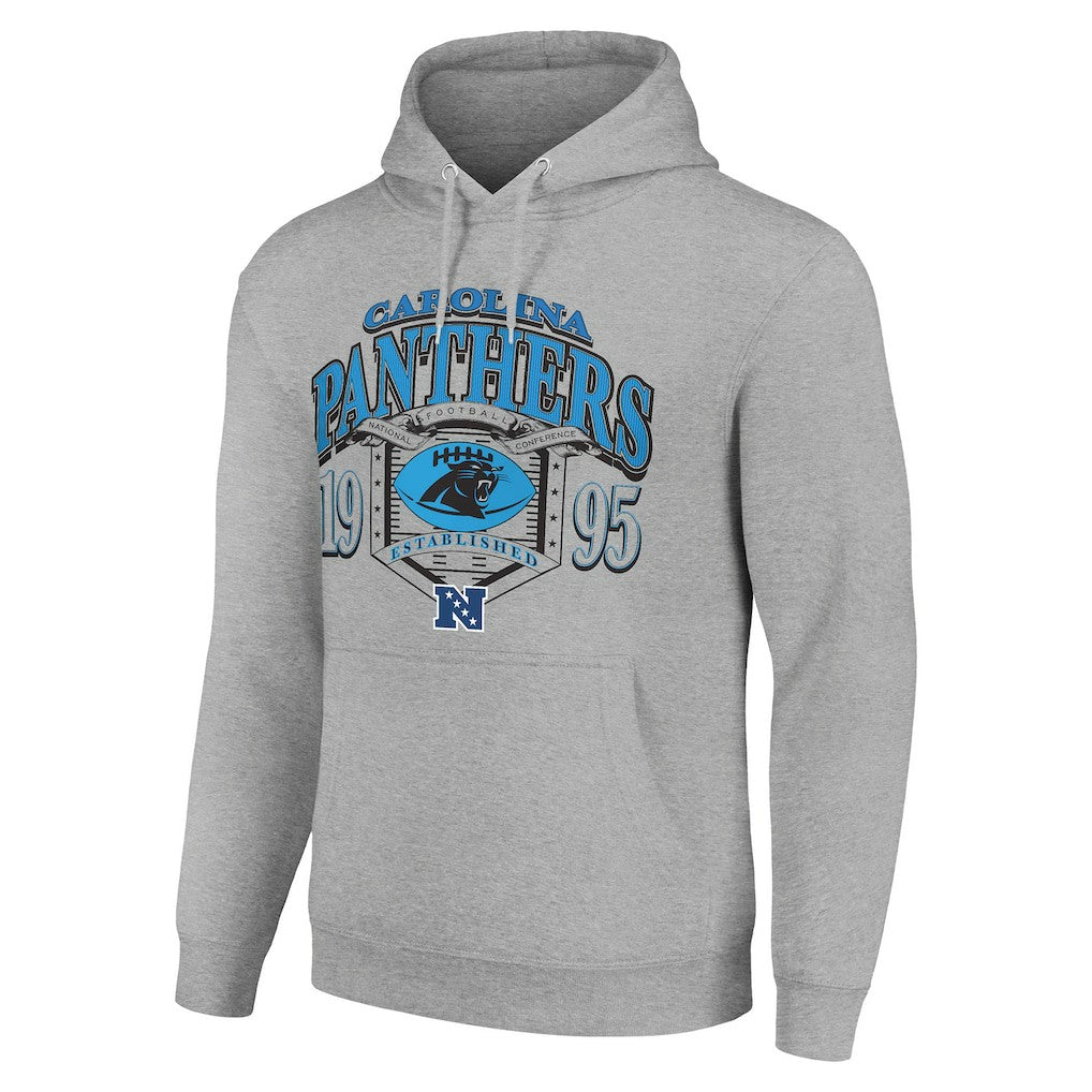 Carolina Panthers Starter 80s Retro Pullover Hoodie Heather Gray