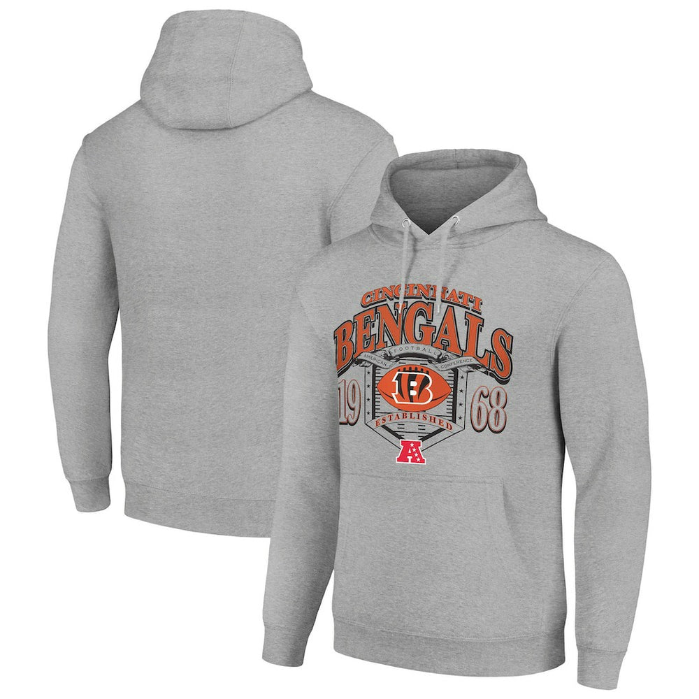Cincinnati Bengals Starter 80s Retro Pullover Hoodie Heather Gray