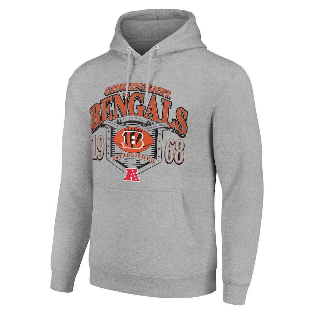 Cincinnati Bengals Starter 80s Retro Pullover Hoodie Heather Gray