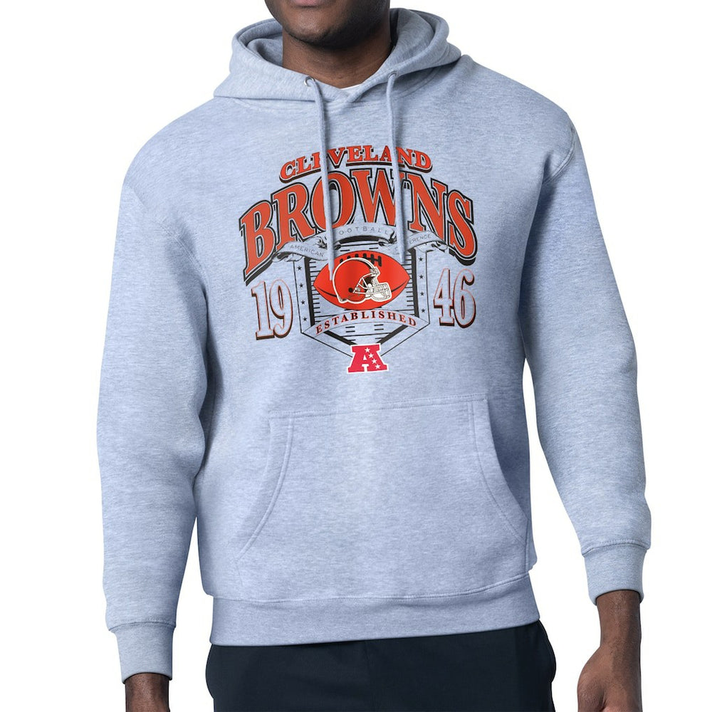 Cleveland Browns Starter 80s Retro Pullover Hoodie Heather Gray