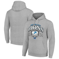 Detroit Lions Starter 80s Retro Pullover Hoodie Heather Gray
