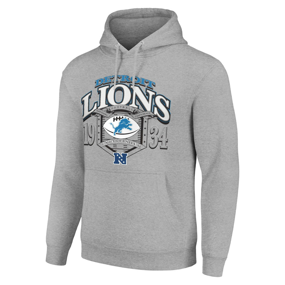 Detroit Lions Starter 80s Retro Pullover Hoodie Heather Gray