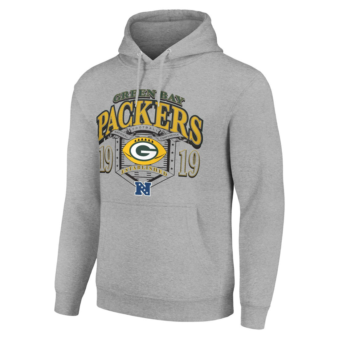 Green Bay Packers Starter 80s Retro Pullover Hoodie Heather Gray