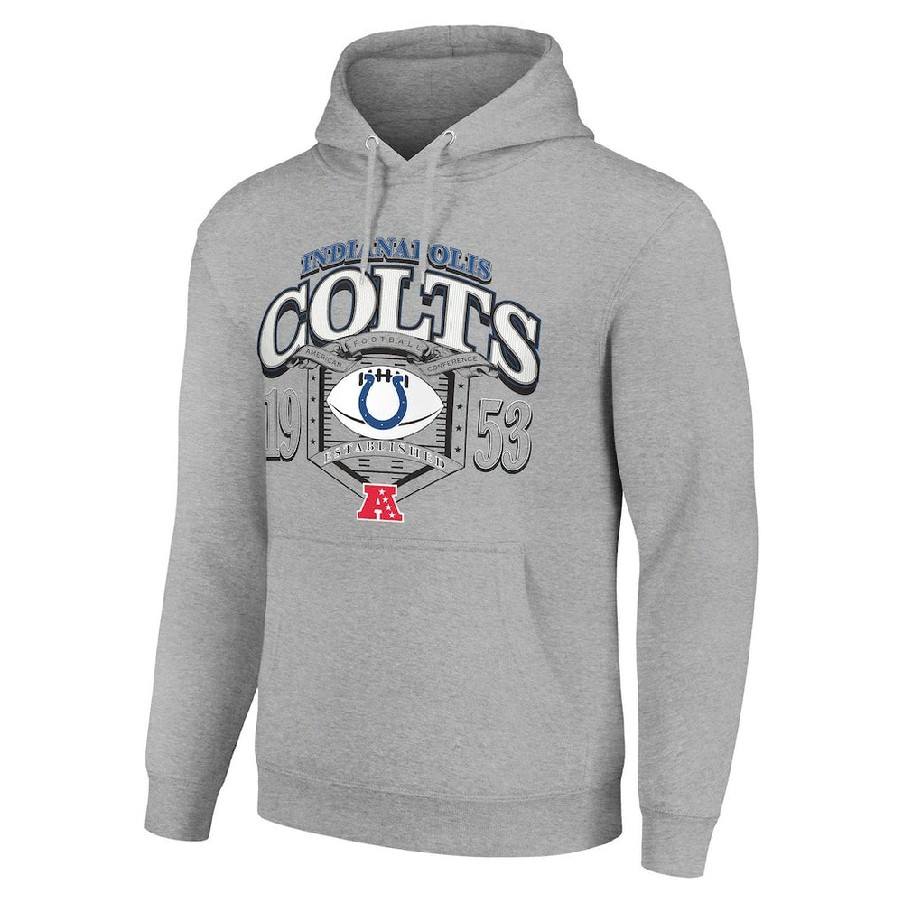 Indianapolis Colts Starter 80s Retro Pullover Hoodie Heather Gray