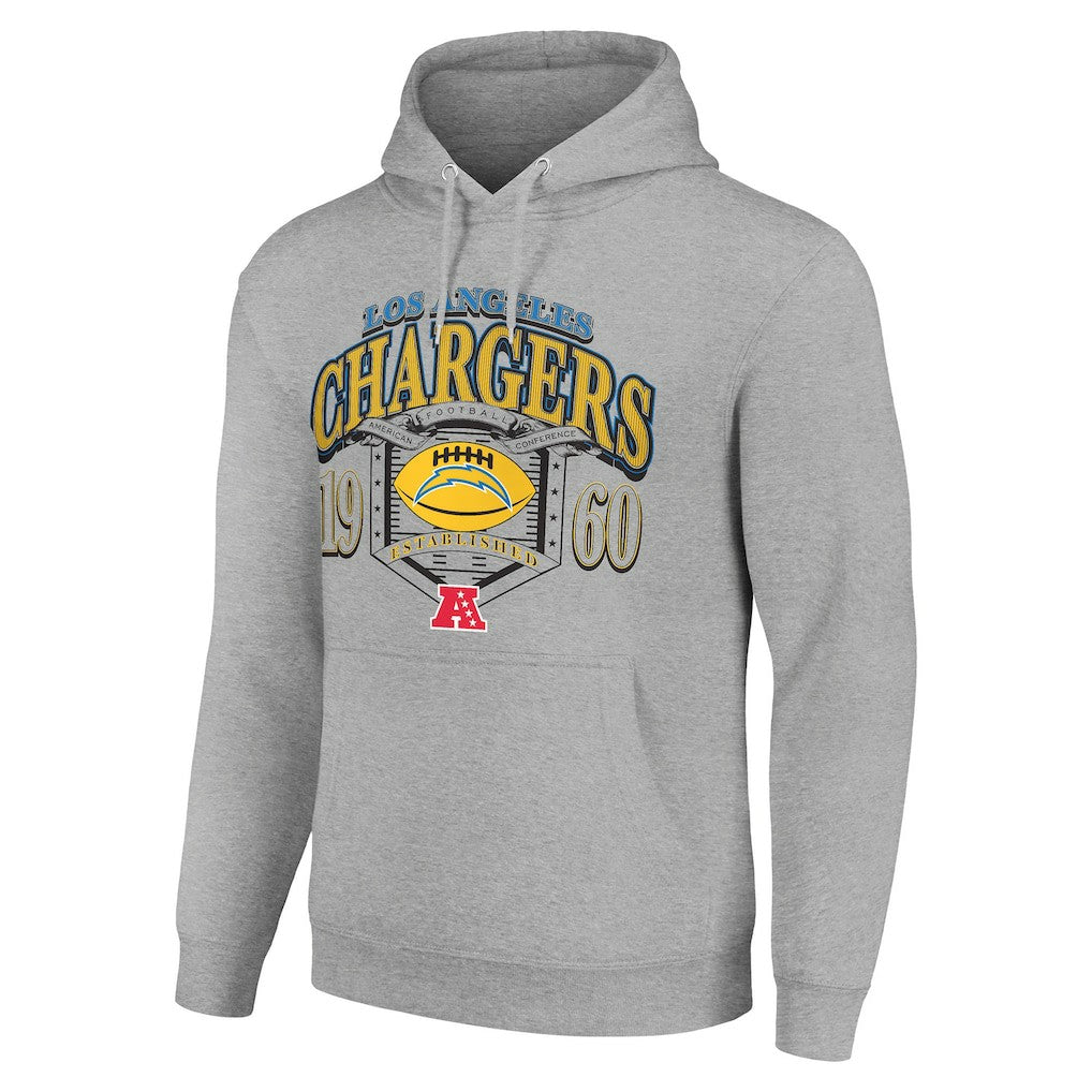 Los Angeles Chargers Starter 80s Retro Pullover Hoodie Heather Gray