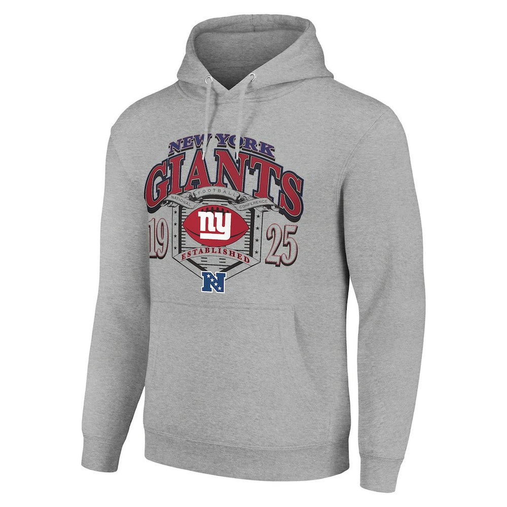 New York Giants Starter 80s Retro Pullover Hoodie Heather Gray