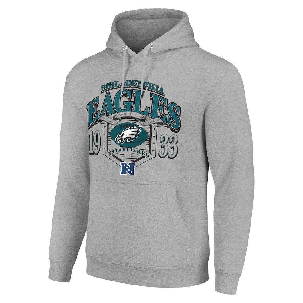 Philadelphia Eagles Starter 80s Retro Pullover Hoodie Heather Gray