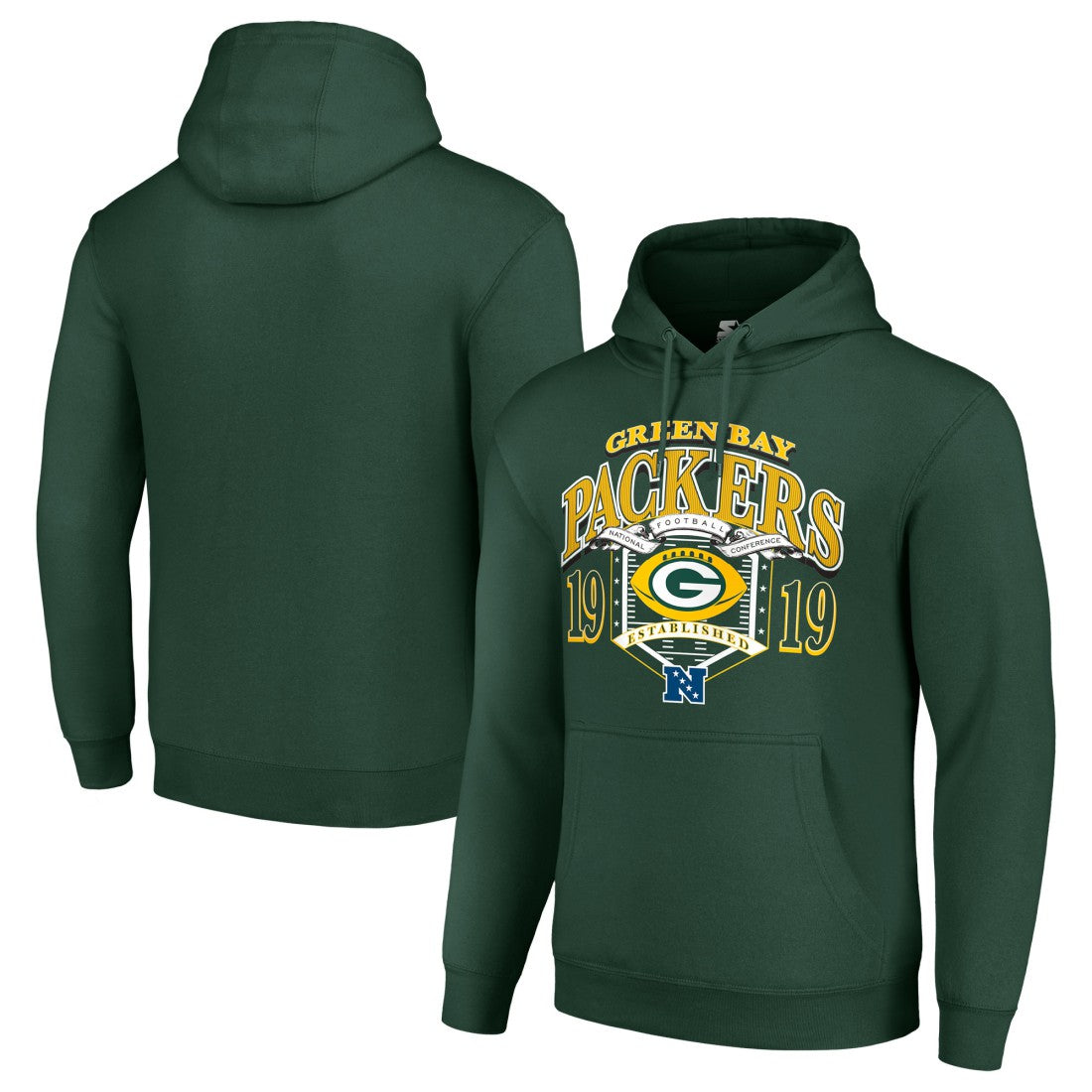 Green Bay Packers Starter 80s Retro Pullover Hoodie Green