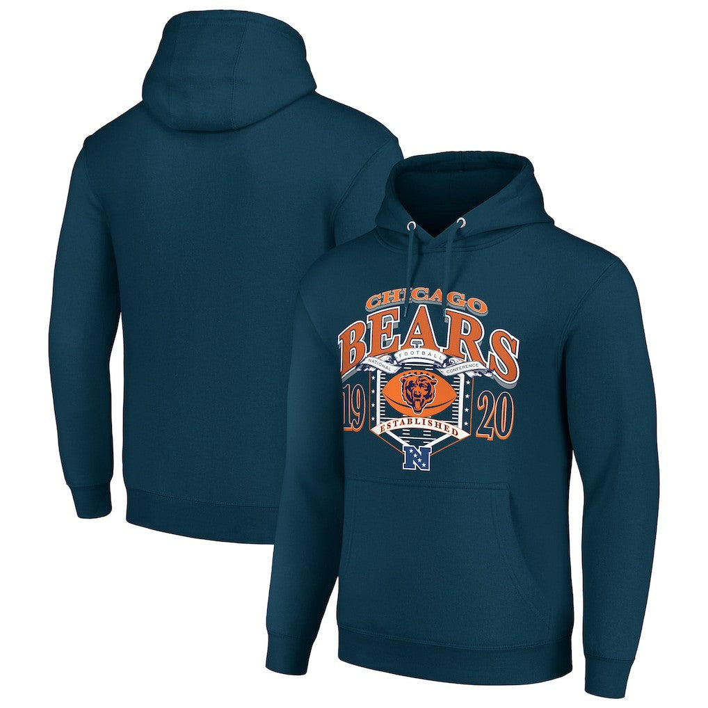 Chicago Bears Starter 80s Retro Pullover Hoodie Navy