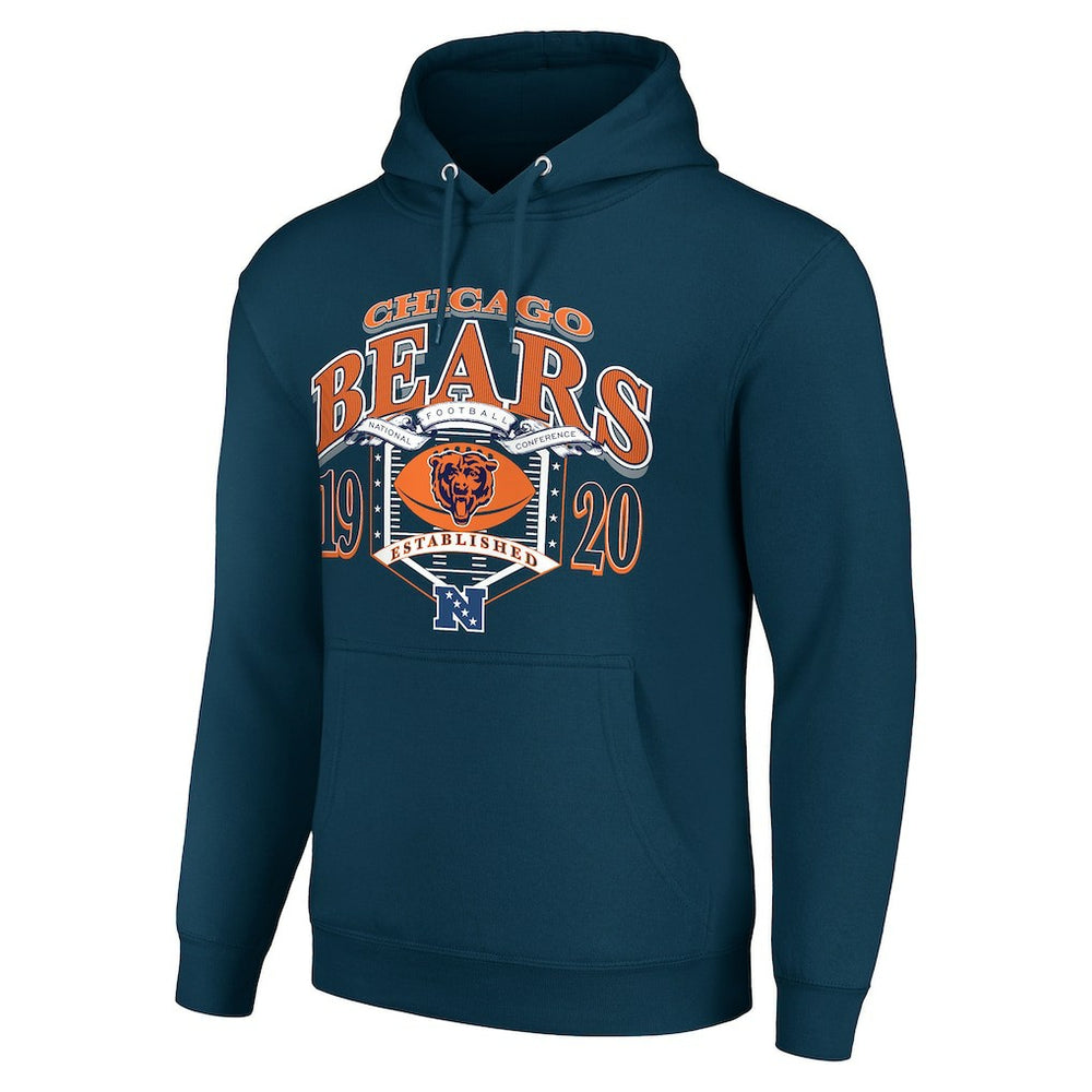 Chicago Bears Starter 80s Retro Pullover Hoodie Navy