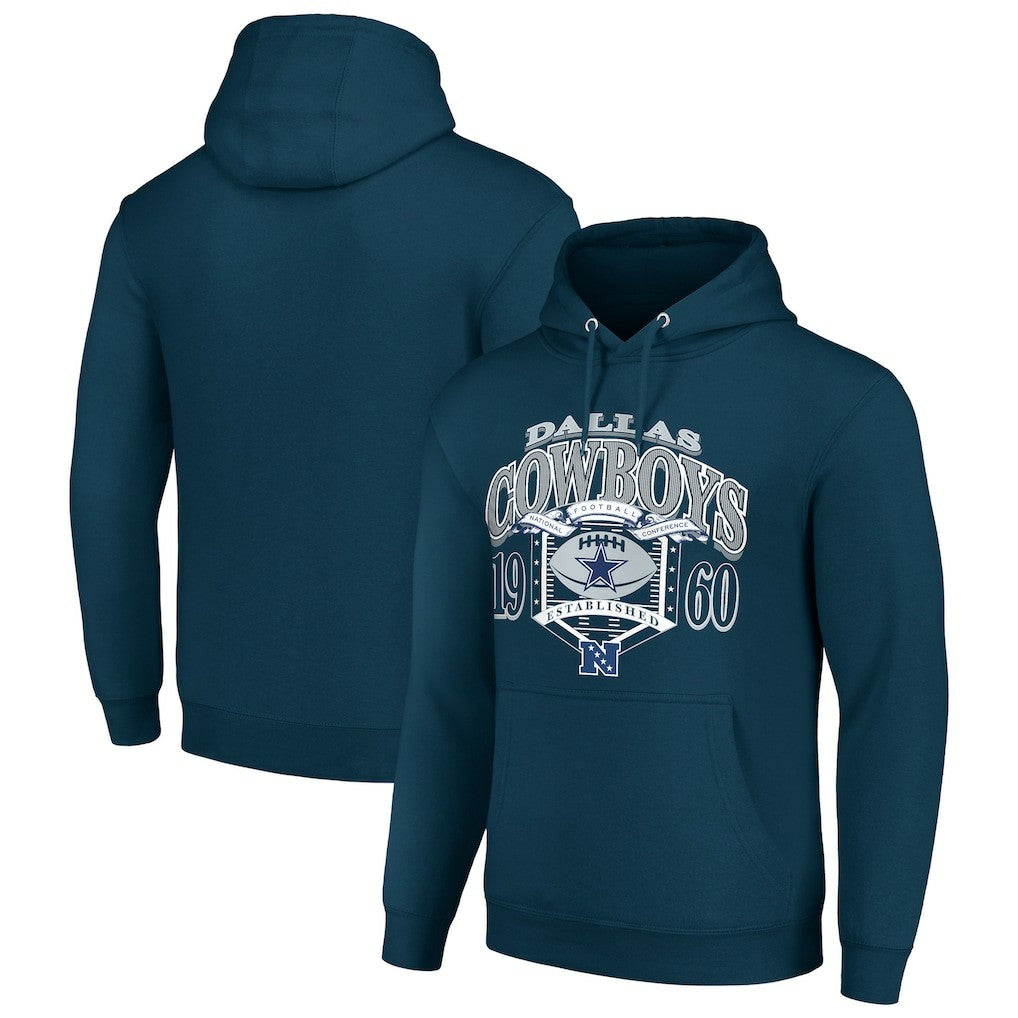 Dallas Cowboys Starter 80s Retro Pullover Hoodie Navy