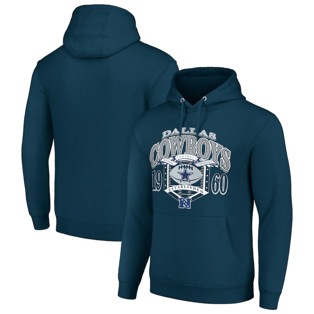 Dallas Cowboys Starter 80s Retro Pullover Hoodie Navy