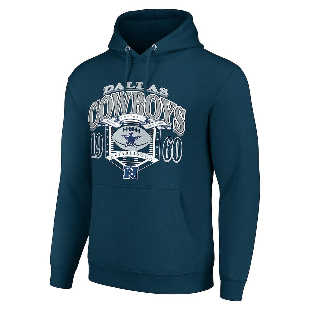 Dallas Cowboys Starter 80s Retro Pullover Hoodie Navy
