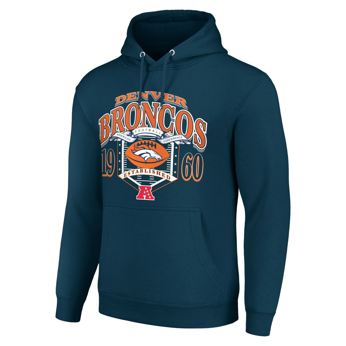 Denver Broncos Starter 80s Retro Pullover Hoodie Navy