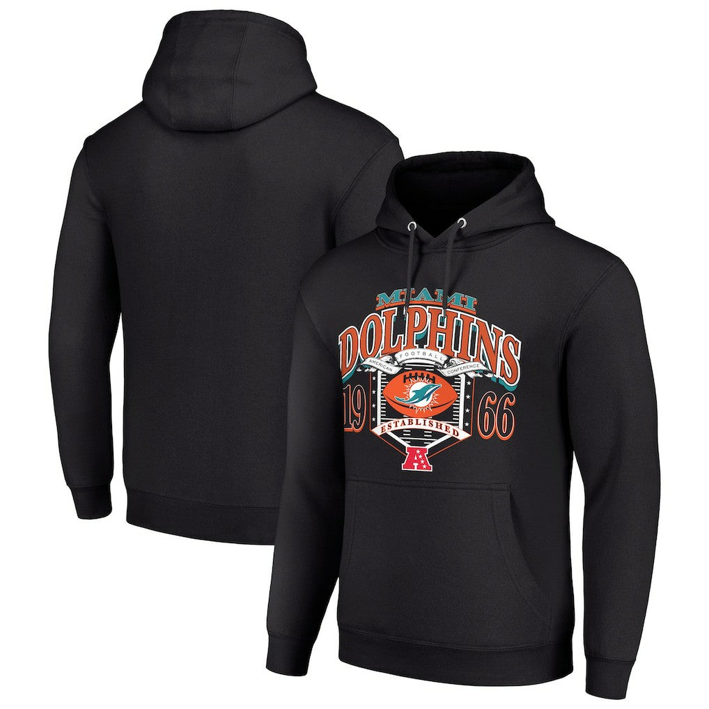 Miami Dolphins Starter 80s Retro Pullover Hoodie Black