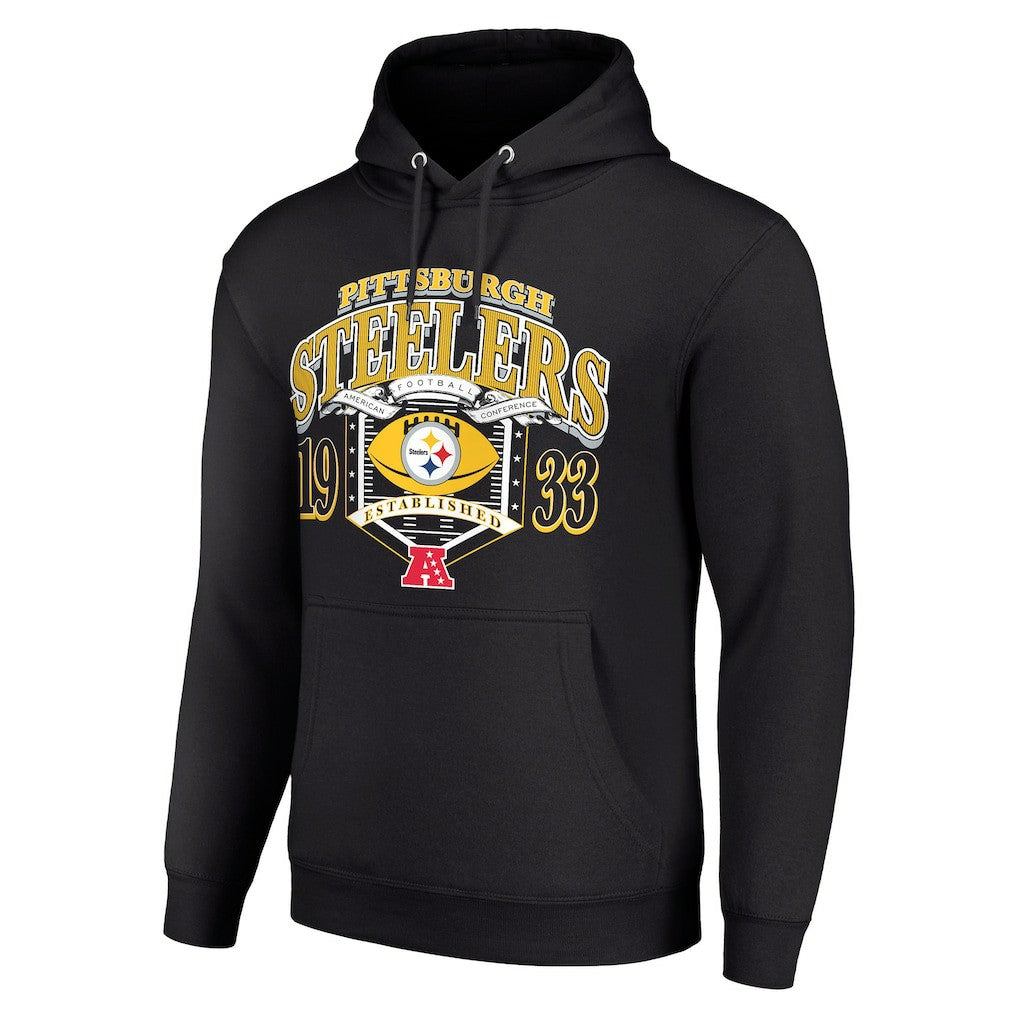 Pittsburgh Steelers Starter 80s Retro Pullover Hoodie Black