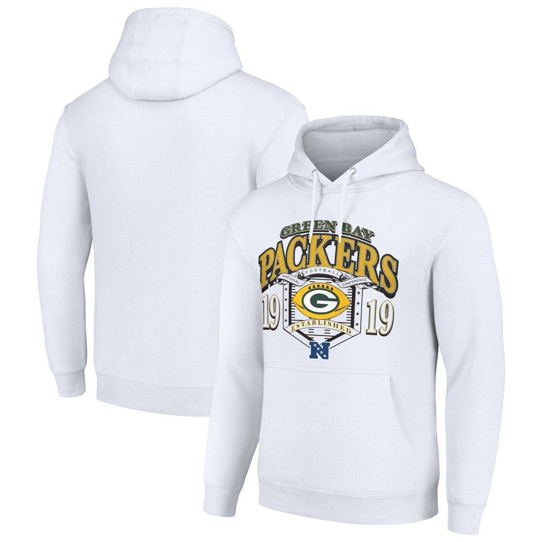 Green Bay Packers Starter 80s Retro Pullover Hoodie White