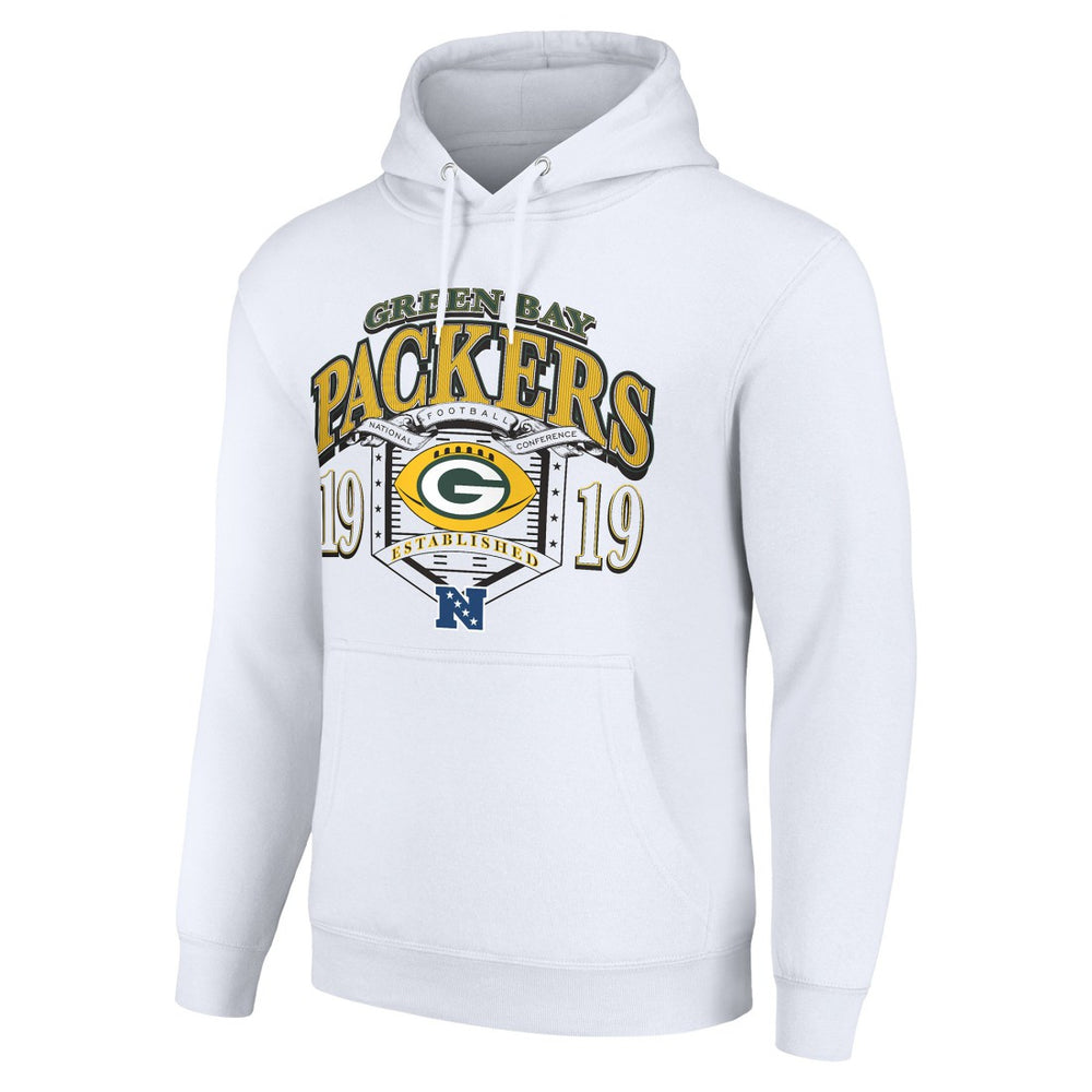 Green Bay Packers Starter 80s Retro Pullover Hoodie White