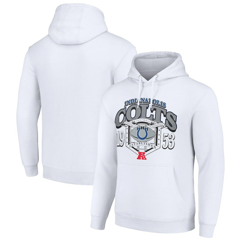 Indianapolis Colts Starter 80s Retro Pullover Hoodie White
