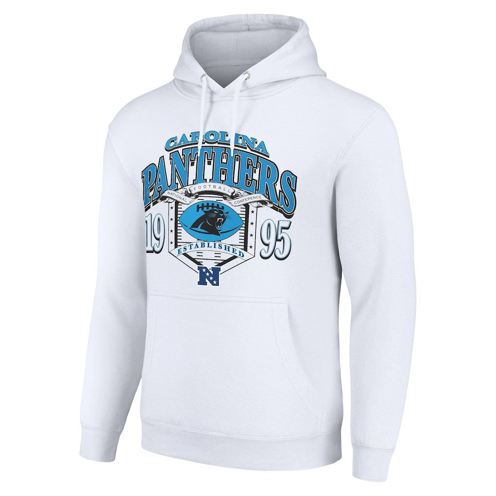 Carolina Panthers Starter 80s Retro Pullover Hoodie White